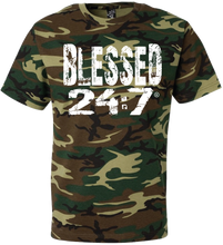 Load image into Gallery viewer, Blessed 24:7 (Camouflage) Unisex T-shirts FREE SHIPPING