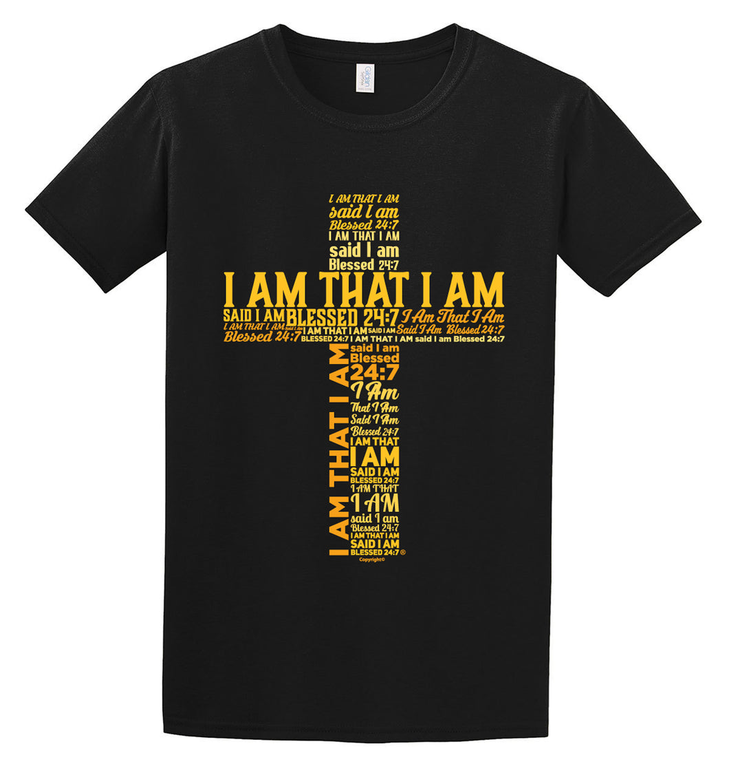 Blessed 24:7 (I AM THAT I AM) Unisex T-shirt Black FREE SHIPPING