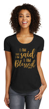 Load image into Gallery viewer, Blessed 24:7 (I AM THAT I AM) Ladies Metallic Gold Print FREE SHIPPING