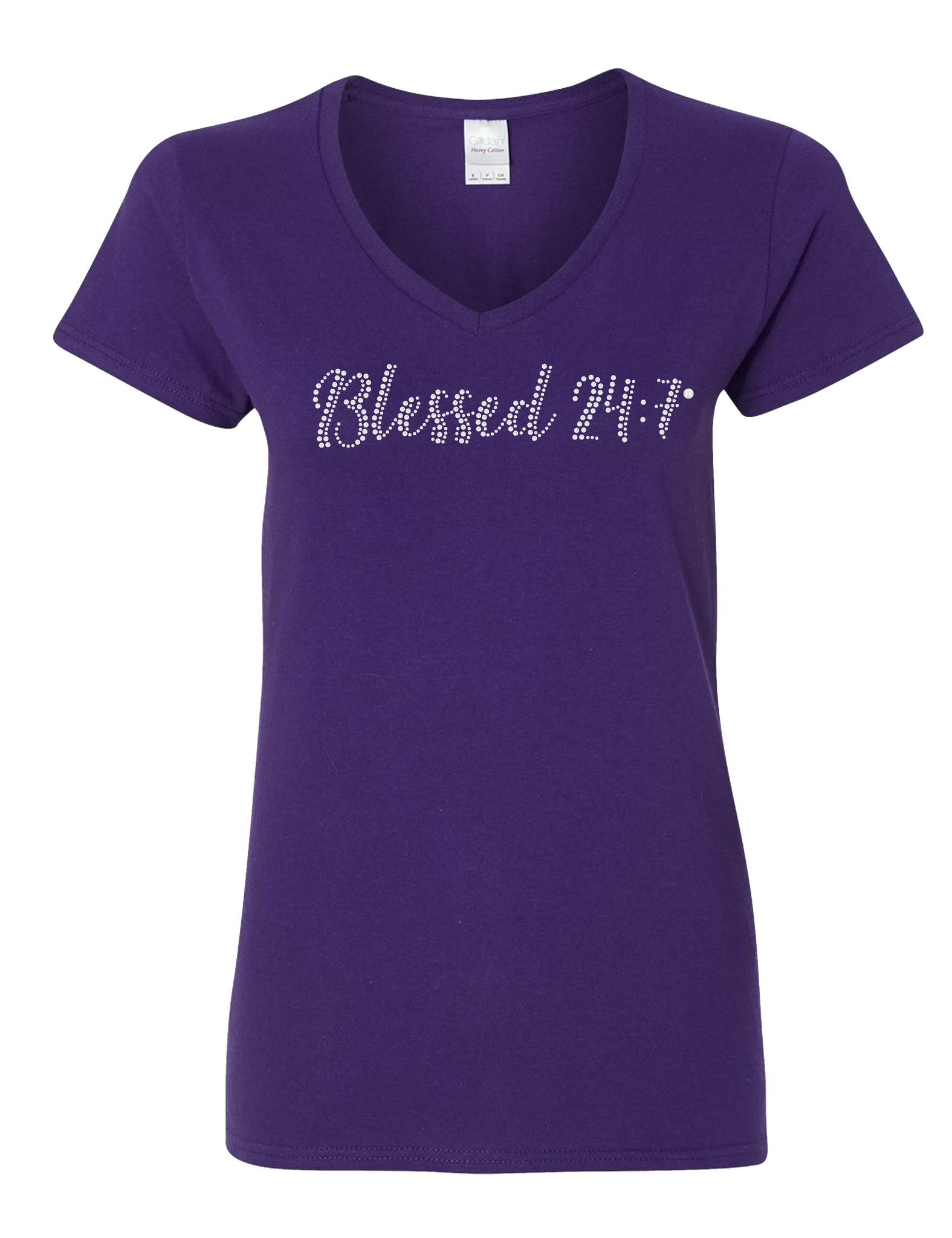 Blessed 24:7 BLING Rhinestone V-NECK T-shirts – Blessed 24:7®️ Gifts