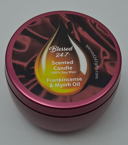 Blessed 24:7 Candle (soy) with Frankincense & Myrrh Oil Gift Set FREE SHIPPING