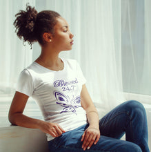 Load image into Gallery viewer, Blessed 24:7 (Butterfly) Ladies T-Shirts FREE SHIPPING