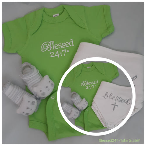 Blessed 24:7 Baby Onesie Gift Set FREE SHIPPING