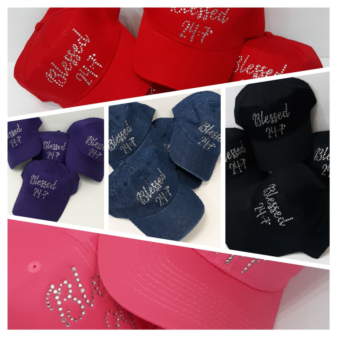 Blessed 24:7 BLING Crystal Rhinestone Hats FREE SHIPPING – Blessed