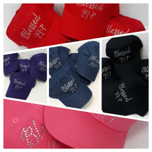 Load image into Gallery viewer, Blessed 24:7 BLING Crystal Rhinestone Hats FREE SHIPPING
