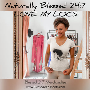 (Naturally) Blessed 24:7 Ladies Tee V-Neck FREE SHIPPING