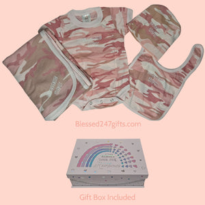 Blessed 24:7 Baby Gift Set Camouflage Pinke Pink FREE SHIPPING