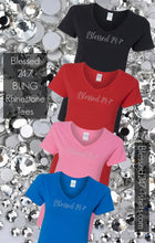 Load image into Gallery viewer, Bling Rhinestone Blessed 24:7 (Ladies V-Neck) Tees FREE SHIPPING