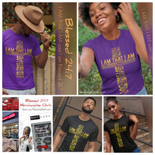Load image into Gallery viewer, Blessed 24:7 (I AM THAT I AM) Unisex T-shirt Purple FREE SHIPPING