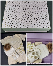 Load image into Gallery viewer, Baby Gift Box Set TAN ROMPER Local Pick Up