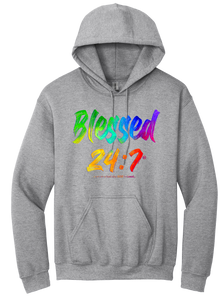 Blessed 24:7 (Hoodies) Sweatshirt ... Watercolors Unisex FREE SHIPPING