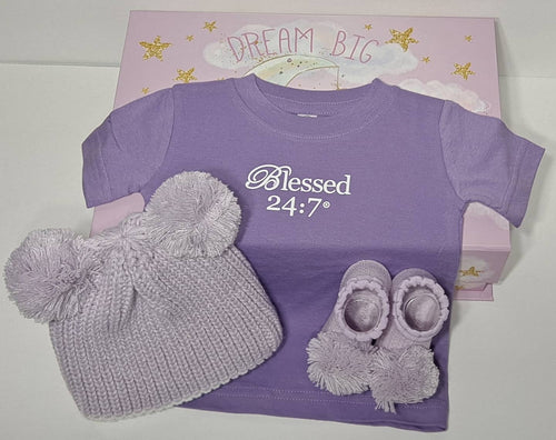 Blessed 24:7 Baby Shower Purple Gift Box Set FREE SHIPPING