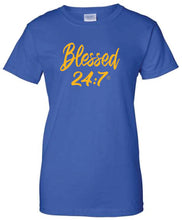 Load image into Gallery viewer, Blessed 24:7 (Greek Sorority Life) Ladies T-shirts FREE SHIPPING