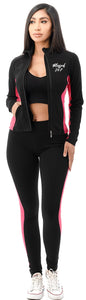 Blessed 24:7 Activewear Women's Black/Pink 2pc Set FREE SHIPPING
