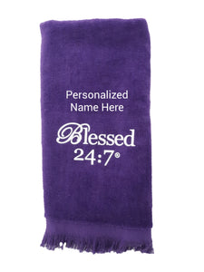 Blessed 24:7 Velour Hand Towels FREE SHIPPING