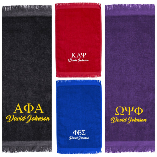 Hand Towels (GREEK) Life Fraternity PERSONALIZED FREE SHIPPING