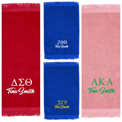 Hand Towels (GREEK) Life Sorority PERSONALIZED FREE SHIPPING