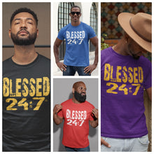 Load image into Gallery viewer, Blessed 24:7 (Greek-Fraternity Life) T-Shirts FREE SHIPPING