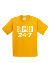 Load image into Gallery viewer, Blessed 24:7 YOUTH T-shirts FREE SHIPPING
