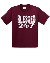 Load image into Gallery viewer, Blessed 24:7 YOUTH T-shirts FREE SHIPPING