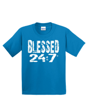 Load image into Gallery viewer, Blessed 24:7 YOUTH T-shirts FREE SHIPPING