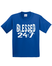 Load image into Gallery viewer, Blessed 24:7 YOUTH T-shirts FREE SHIPPING