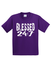 Load image into Gallery viewer, Blessed 24:7 YOUTH T-shirts FREE SHIPPING