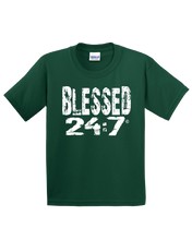 Load image into Gallery viewer, Blessed 24:7 YOUTH T-shirts FREE SHIPPING