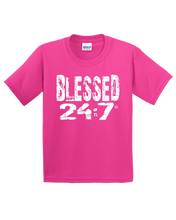 Load image into Gallery viewer, Blessed 24:7 YOUTH T-shirts FREE SHIPPING