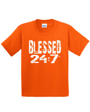 Load image into Gallery viewer, Blessed 24:7 YOUTH T-shirts FREE SHIPPING