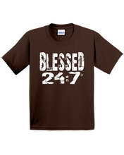 Load image into Gallery viewer, Blessed 24:7 YOUTH T-shirts FREE SHIPPING
