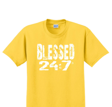 Load image into Gallery viewer, Blessed 24:7 YOUTH T-shirts FREE SHIPPING